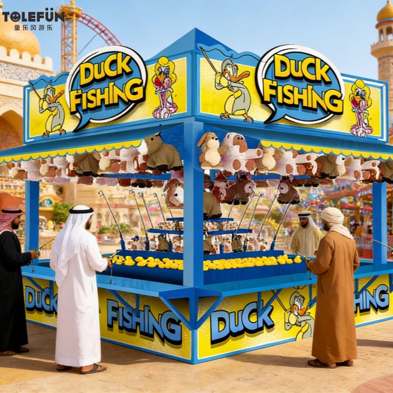 Tolefun CE Wooden Metal PP Plastic Adventure Park One-Stop Service Indoor Outdoor Lucky Carnival Duck Fishing Skill Game Funfair