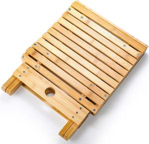 Precios de fábrica Taburetes plegables de bambú Reposapiés portátiles Duchas Banco Asiento Baño <span class=keywords><strong>Spa</strong></span> Taburete de baño para pierna de Ducha - Product Image 5