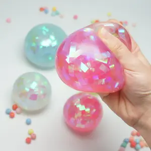 Bola kristal TPR melar penghilang stres, bola Remas terapi tangan mainan Fidget sensor