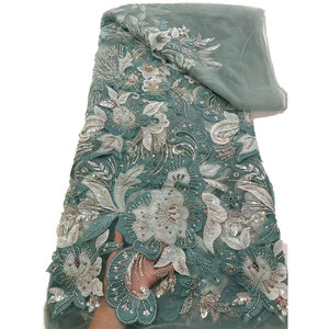 NI.AI 2026 Tela de Encaje de Lujo con Apliques Florales 3D, Lentejuelas Pesadas y Bordado de Tul para Aso Ebi Nigeriano - Product Image 1