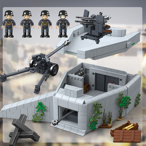Set de Construcción de Bloques del Búnker de Defensa del Muro <span class=keywords><strong>Atlántico</strong></span> de la Segunda Guerra Mundial con Figuras Alemanas, Equipamiento, Armas de Fuego y Pistolas - Product Image 3