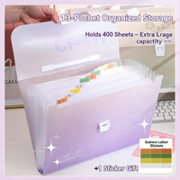 Porte-documents accordéon A4 à 13 poches, organiseur portable, porte-documents personnalisé en PP
