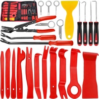 Kit de 24 outils de démontage de garnitures avec outil de retrait de clips et de fixation, grattoir à autocollants, outil de levier en plastique pour automobile, outil de démontage de panneaux de porte de voiture