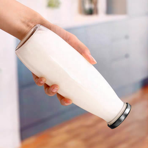 Refillable Clear 200ml 250ml 500ml Round Glass Milk Bottle <strong>1</strong> <strong>Litre</strong> Glass Drinking Bottle With Metal Lid for Juice Milk Beverage - Product Image 5