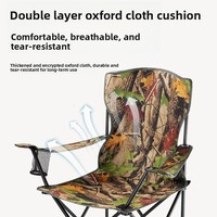 Chaise de camping pliante d'extérieur camouflage avec dossier rembourré, portable, robuste, directement de l'usine, pour la pêche, la randonnée, le pique-nique, le jardin et la plage