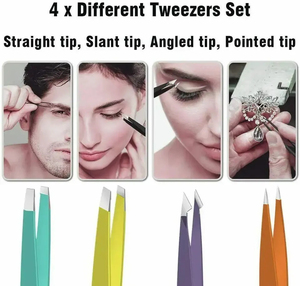Pince à épiler pointue pour sourcils en acier inoxydable finition miroir, outil de beauté pour l'épilation des poils des sourcils - Product Image 6