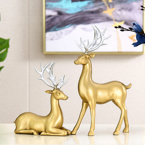 2025年 メーカー直販 高級樹脂製 塗装済み 環境に優しい鹿の彫刻 ホームデコレーション 光沢のあるカップル像 - Product Image 5