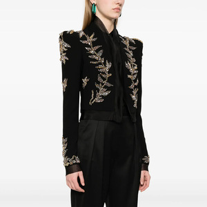 Nuovo arrivo Stock autunno <span class=keywords><strong>donna</strong></span> nuova nicchia top di fascia alta nero irregolare <span class=keywords><strong>giacca</strong></span> da <span class=keywords><strong>donna</strong></span> camicie e camicette da <span class=keywords><strong>donna</strong></span> - Product Image 2