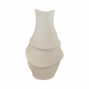 Vaso moderno intrecciato in poliresina per fiori, decorazione per soggiorno, tavolo consolle, ufficio. - Product Image 3
