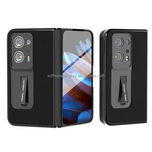 Coque de téléphone intégrée et coque de protection pour <span class=keywords><strong>OPPO</strong></span> <span class=keywords><strong>FIND</strong></span> N2 Housse de support antichoc en cuir véritable motif vague - Product Image 1