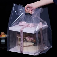Sac d'emballage transparent épais pour gâteaux, sacs à pain et desserts, boîte à pâtisserie, sac d'emballage portable en plastique pour plats à emporter