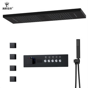 Juego de ducha empotrado Dipsi de acero inoxidable, termostático rectangular para uso doméstico - Product Image 3