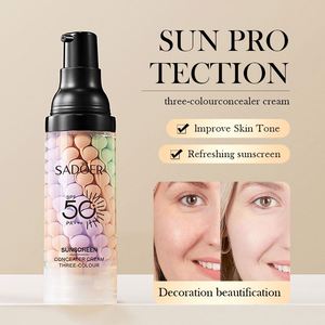 Três cores Isolamento Creme Delicado Hidratante Impermeável Brightening Skin Tone Trimming Maquiagem Primer Concealer Sunscreen Creme - Product Image 4