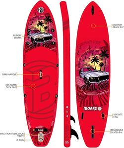 Iboard 11' <strong>Red</strong> Drop Stitch Inflatable <strong>Stand</strong>-Up <strong>Paddle</strong> Board for Ocean Waters Surfing Accessory - Product Image 3