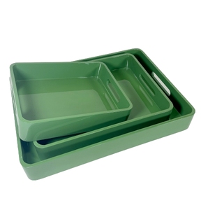 Plateau de service élégant en laque de forme personnalisée, plateau décoratif pour servir du thé, du café, des aliments, pour la maison et la cuisine - Product Image 3