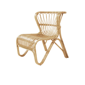 Fauteuil de salon vintage en rotin et renard - Product Image 1