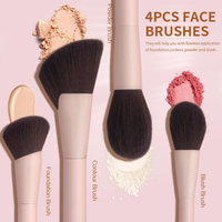 Pinceau de maquillage de luxe avec manche en plastique, poils synthétiques de qualité supérieure, kit de pinceaux cosmétiques véganes, personnalisation de la marque, commande en gros, MOQ 10, 10 pièces