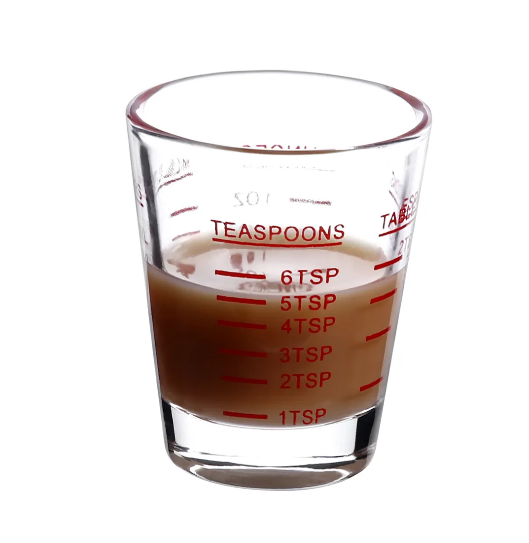 30ml Espresso Shot Kính Đo cup rõ ràng kính tốt nghiệp đo cup Vòng Mini Home Glass đo ly