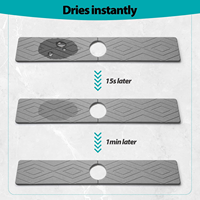 Tapis de Robinet CC en Diatomite à Séchage Rapide, Tapis Absorbant en Pierre, Plateau d'Évier Super Absorbant, Empêche l'Accumulation d'Humidité pour Évier de Cuisine