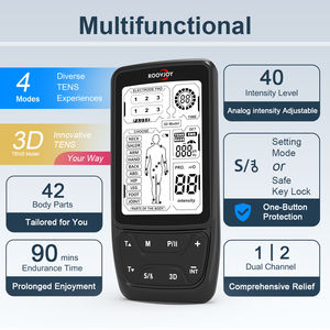 3 डी दसियों यूनिट, 3 में 1 दसियों की मांसपेशियों में उत्तेजना इलेक्ट्रॉनिक पल्स एक्यूपंक्चर दर्द राहत भौतिक चिकित्सा उपकरण - Product Image 4