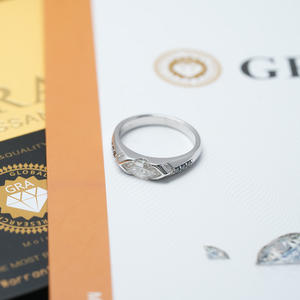 แหวนทองคำขาวประดับเพชรโมอิสซาไนต์ทรงมาร์ควิส 1 กะรัต 2 กะรัต 3 กะรัต ระดับ D VVS - Product Image 4