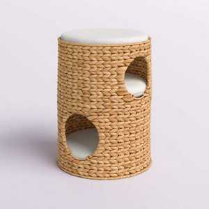 Cama para mascotas de 3 niveles de jacinto de agua de Vietnam, cesta artesanal natural, ideal para mascotas pequeñas, precio económico. - Product Image 1