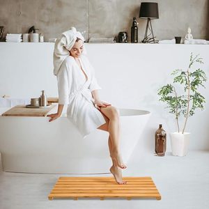 Tapis de Sol de Salle de Bain en Bambou de Luxe, Antidérapant, Imperméable et Antidérapant - Product Image 2