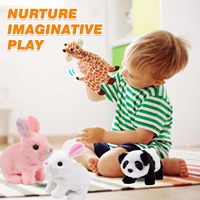 Lapin en peluche électronique interactif pour animaux de compagnie avec sons et nez Twitch cadeau pour les tout-petits anniversaire