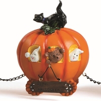 Décoration Commerciale en Résine : Sculpture en Fibre de Verre, Ornements de Statues, Grande Décoration d'Halloween Extérieure en Forme de Citrouille