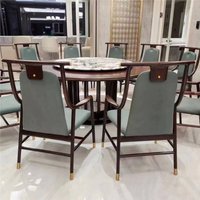 Ensemble table et chaises de salle à manger en bois d'ébène de style designer, design moderne et minimaliste, pour villas chinoises neuves, usage domestique, luxe