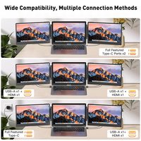 Moniteur de jeu à triple écran LCD S3 flambant neuf pour ordinateur portable, FHD 1080P, panneau IPS, interface Type C, trois écrans
