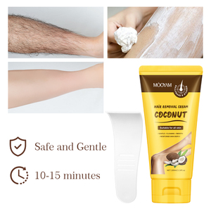 Crème dépilatoire à la noix de coco pour les jambes, les bras et les aisselles, réduit le risque de poils incarnés, MOOYAM, inhibiteur de croissance des poils, crème dépilatoire - Product Image 4