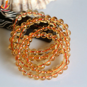 Pulsera citrina 7A de alta calidad, pulsera con chip de cristal, pulsera de piedra natural - Product Image 2