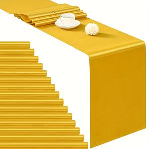 Kraliyet mavi saten masa koşucu 108 inç uzun parlak ve pürüzsüz ipek kumaş masa koşucu düğün için - Product Image 5