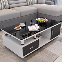 Meubles de salon, style nordique moderne et luxueux, meuble TV en bois noir, ensemble de table basse, support mural pour téléviseurs de 60 à 64 pouces