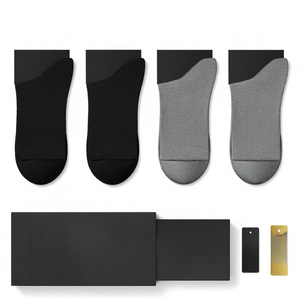 Chaussettes basses noires et grises en mélange de coton, respirantes et extensibles, pour le sport et le quotidien, unisexe, vente en gros, OEM - Product Image 1