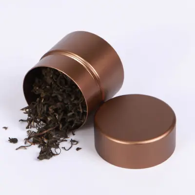 Boîte à thé en étain portable avec filetage externe, récipient métallique en titane et aluminium pour salon de thé, P97