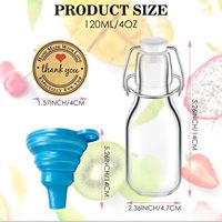Bouteilles en verre à couvercle basculant 4 oz/100 ml avec bouchons diffuseurs, entonnoirs et autocollants adhésifs pour cadeaux de mariage, de baby shower ou de fêtes à thème
