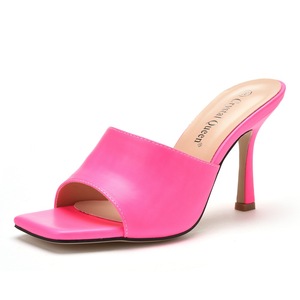 Delle Signore Delle donne di Modo di Colore Giallo Nero della Festa Nuziale di Alta Blocco di Spessore Tacco Pompa Sandali Nude Scarpe <span class=keywords><strong>Tacchi</strong></span> Pompe Pantofole - Product Image 4