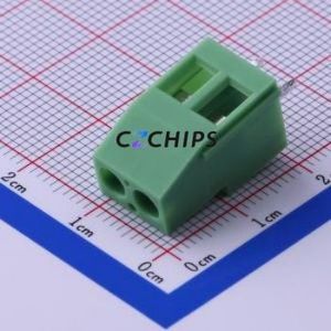 KF129-5.0-2P Screw Terminal Block Through hole Component (THT),P=5mm Connector 1x2P 5mm Green Through Hole - Product Image 1