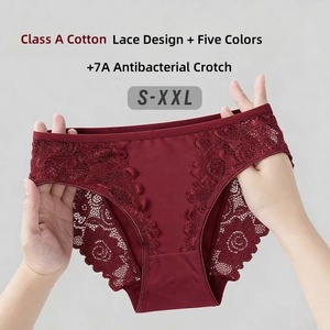 Braguitas de Encaje Sexy de Algodón de Cintura Media, Estilo Nuevo, Cómodas, Suaves, Transpirables, Antibacterianas y Anti-luz para Mujer - Product Image 5