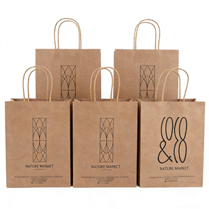 ถุงกระดาษคราฟท์สีน้ำตาลรีไซเคิล ขนาดสั่งทำพิเศษ 20 ปอนด์ 2 ปอนด์ SOS สำหรับใส่ขนมปัง เบเกอรี่ บรรจุภัณฑ์ขายปลีก สีขาว สำหรับซื้อกลับบ้าน ของชำ อาหารกลางวัน - Product Image 1