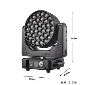 37x15W Rgbw 4 en 1 Luces de escenario Efecto Arco Iris Zoom Wash Luz de cabeza móvil para Dj Disco Bar Party - Product Image 5