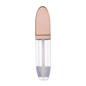 <span class=keywords><strong>Tube</strong></span> de brillant à lèvres en plastique or rose ovale vide de 5.5ML conteneurs cosmétiques Logo personnalisé marque - Product Image 1