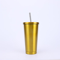 Gobelet isotherme portable et élégant en acier inoxydable avec isolation thermique de 12 à 24 heures et paille réutilisable pour les amateurs de café et de thé