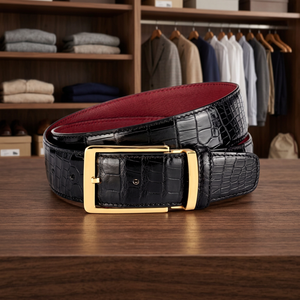 Most Trending Custom Length Genuine Cow Hide Leather Belt with Square Steel Buckle Eco-Friendly Heavy Duty Waterproof Unisex - Product Image 1
