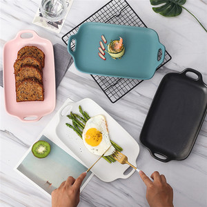 INS Macaron Rectangle Plaque En Céramique Mat Dessert <span class=keywords><strong>Assiette</strong></span> À <span class=keywords><strong>Pain</strong></span> <span class=keywords><strong>pour</strong></span> Mariage - Product Image 3