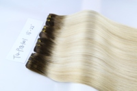 Extensiones de Cabello Humano Virgen Ruso, Color Rubio Degradado con Raíces Oscuras, Alineación de Cutículas, Super Double Drawn (SDD), en Paquetes