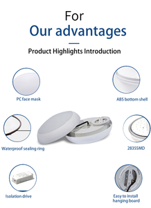 Hiện đại LED trần đèn IP65 không thấm nước đèn chùm 85-265V 6500K 18 Wát phòng tắm ngoài trời hành lang ánh sáng - Product Image 2