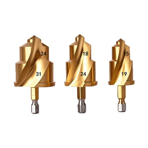 Broca de perforación Haantai Core Drill Bit 15 18 24 31 con acabado dorado para perforación de tuberías y juego de herramientas para abrir agujeros - Product Image 1